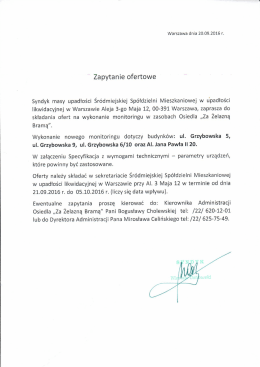 Zapytanie ofertowe.