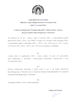 Zarządzeniem nr 232/2016