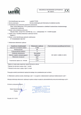 Page 1 NZ DEKLARACJA WŁAŚCIWOŚCI UŻYTKOWYCH C 6