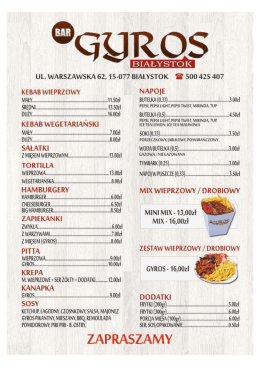 Page 1 &ordm;GURO: EIAŁYSTOK UL. WARSZAWSKA 62, 15