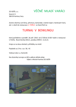Bowlingový turnaj - 26.9.2016