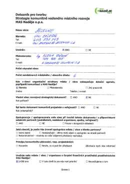 Page 1 (siianëse Dotazník pro tvorbu Strategie komunitně vedeného