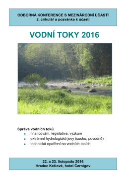 vodní toky 2016 - ČESKÁ VĚDECKOTECHNICKÁ