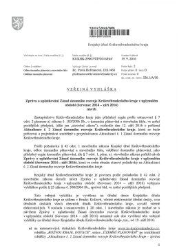 Zpráva o uplatňování Zásad územního rozvoje Královéhradeckého