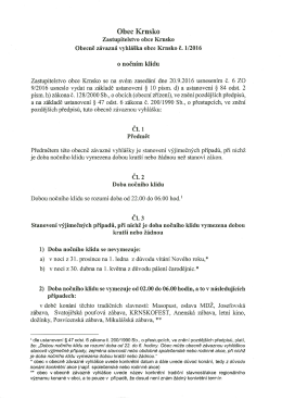 Obecně závazná vyhláška obce Krnsko č. 1/2016 o nočním klidu