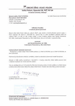 175/2016 - Veřejn&aacute; vyhl&aacute;&scaron;ka o možnosti převz&iacute;t