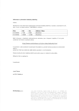 Page 1 Informace o přerušení dodávky elektřiny Vážení, dovolujeme