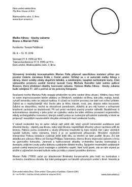 tisková zpráva - Dům umění města Brna