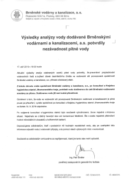 Potvrzení nezávadnosti pitné vody