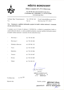Oznámení o zajištění telefonního spojení do každé volební místnosti