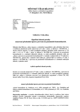 opatření obecné povahy stanovení přechodné