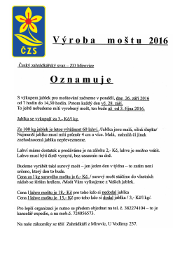 ČZS - V&yacute;roba mo&scaron;tu 2016