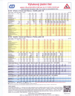 V&yacute;lukov&yacute; j&iacute;zdn&iacute; ř&aacute;d ČD od 25.9. do 3.11.2016