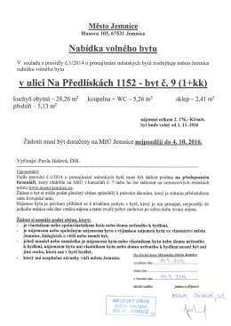 Nabídka volného bytu