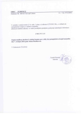 Jmenování zapisovatele okrskové volební komise