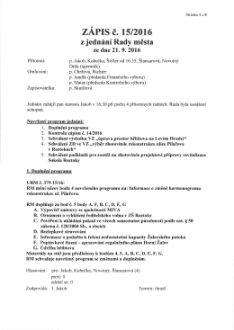 Zápis z jednání rady města z 21.9.2016