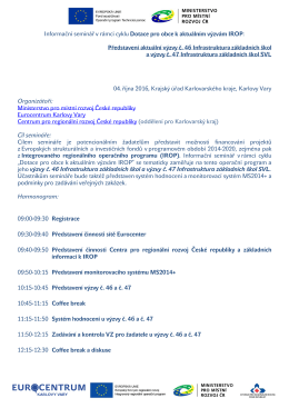 Page 1 . *** EVROPSKÁ UNIE MINISTERSTVO * : Fond Soudržnosti
