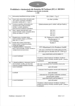 Page 1 Prohlášení o vlastnostech dle Dodatku III Nařízení (EU) č