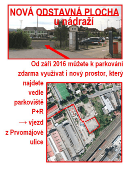 Leták k nové odstavné ploše u nádraží