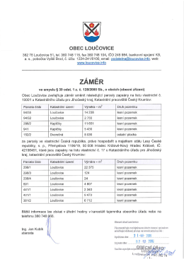 Page 1 : OBEC LOUČOVICE 382 76 Loučovice 51, tel. 380 748 115