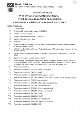 Pozvánka 20. ZM 29.9.2016 od 14:00