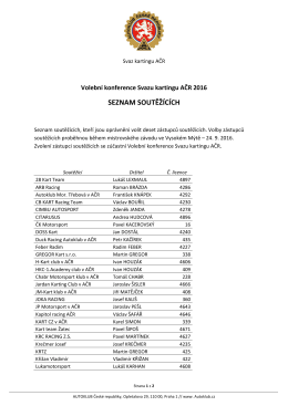 Seznam soutěžících pro volby jejich zástupců na konferenci Svazu
