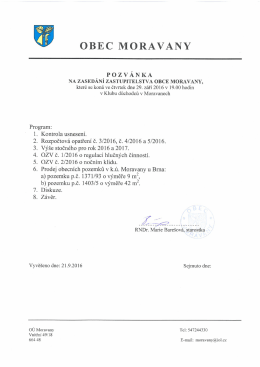 Pozvánka na zasedání zastupitelstva obce