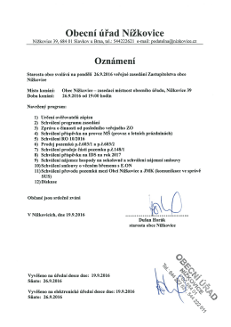Oznámení - veře