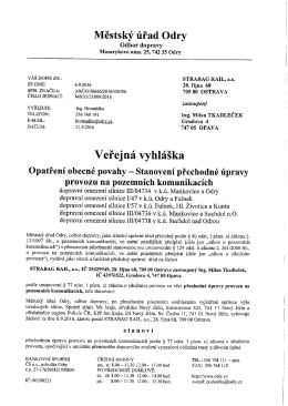 stanovení přechodné úpravy provozu na pozemních