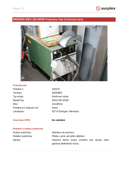 WERNER WEG 250 WGW Protective Gas Svařovací stroj
