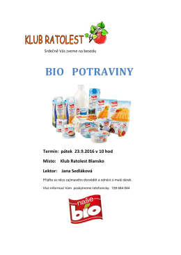 bio potraviny - Oblastní charita Blansko
