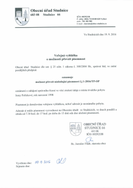 St&aacute;hnout - obec studnice