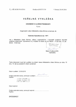 Veřejná vyhláška