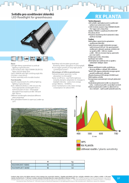 HPS RX PLANTA citlivost rostlin / plants sensitivity