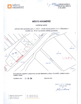 zveřejňuje záměr užívání části pozemku parc.č. 672/1 v k