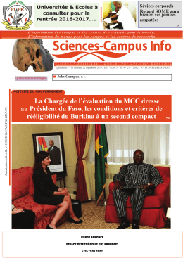 Téléchargez le quotidien Sciences-Campus Info n°155 du jeudi 22