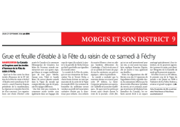 Télécharger l`article de La Côte du 22 septembre