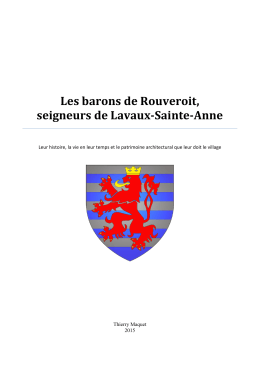 L`histoire de Rouveroit - Château de Lavaux-Sainte-Anne