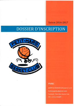 t&eacute;l&eacute;charger le dossier d`inscription - Petit-Mars Basket Club