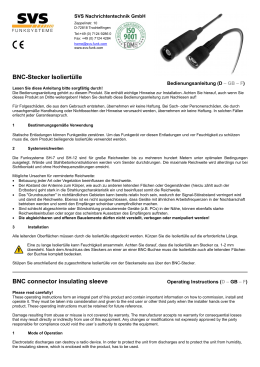 BNC-Stecker Isoliertülle BNC connector insulating sleeve