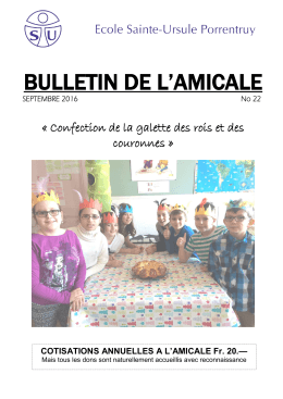 Bulletin 2016 - Ecole Sainte Ursule à Porrentruy
