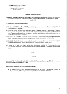 Page 1 RÉPUBLIQUE FRANÇAISE Ministère de l`économie et des