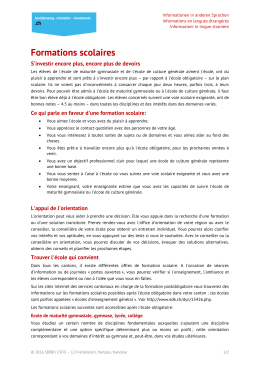 Formations scolaires