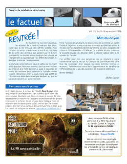 le factuel - Faculté de médecine vétérinaire | Université de Montréal