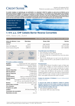 7,15% pa CHF Callable Barrier Reverse Convertible