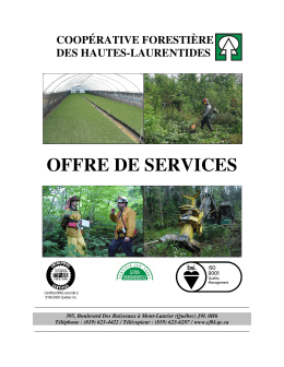 offre de services - Coopérative Forestière des Hautes