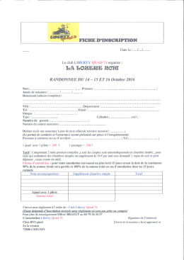 inscription LOZERE 2016 - Bienvenue sur le site du club Liberty