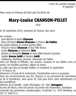 Mary-Louise CHANSON-PELLET