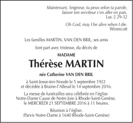 Thérèse MARTIN - Funérailles Michel