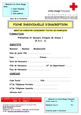 dossier d`inscription PSC1 2013